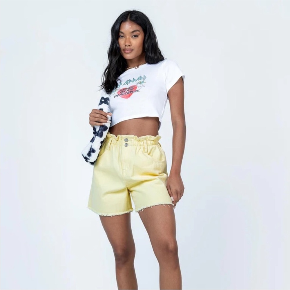 Princess Polly Lemon High Waist Shorts